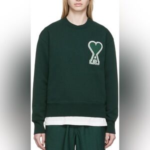 AMI Paris Sweatshirt Unisex in Dark Green Size Medium